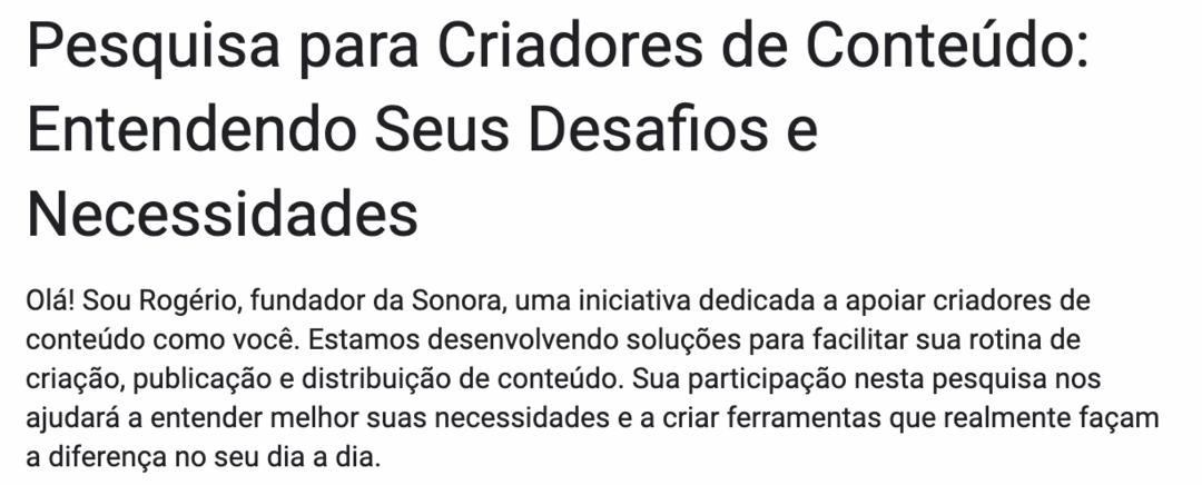Pesquisa sobre o ecossistema de criadores de conteúdo